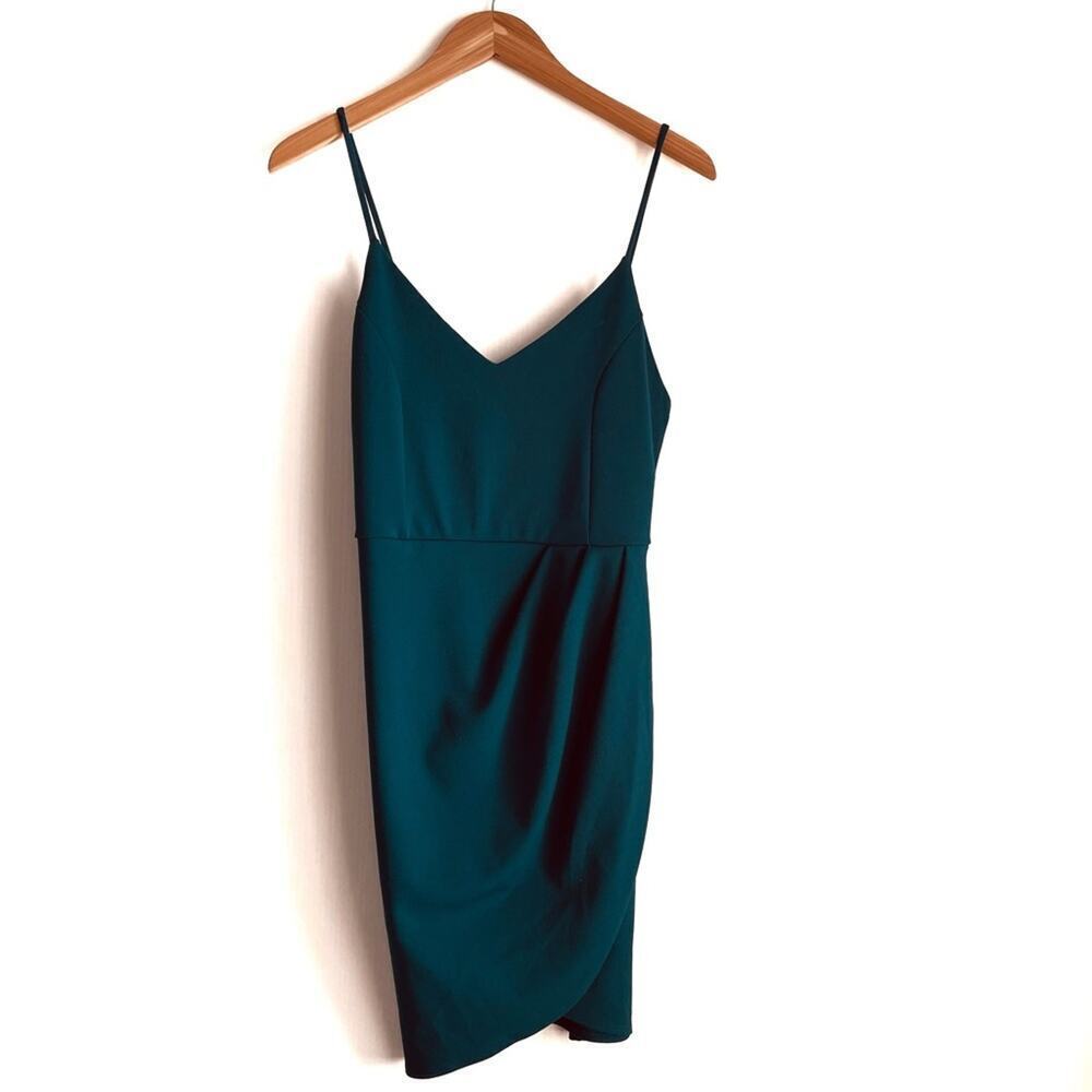 Lulu’s Forever Your Girl teal blue bodycon dress size large mini dress - Picture 2 of 8